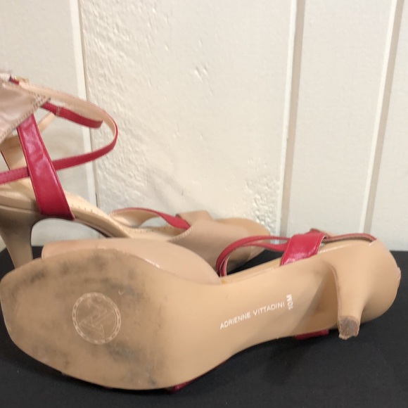 Adrienne Vittadini Xtra Sandals Tan and Red - Picture 7 of 16